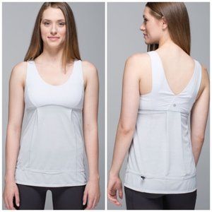 Lululemon Hustle & Bustle gray stripe tank top